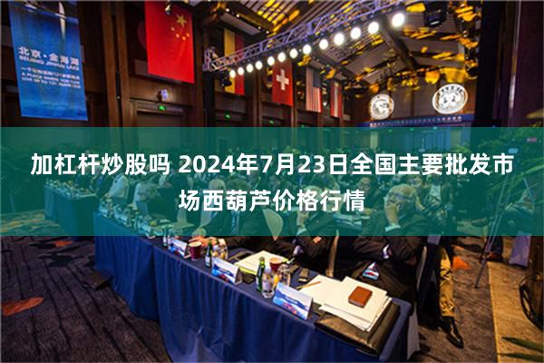 加杠杆炒股吗 2024年7月23日全国主要批发市场西葫芦价格行情