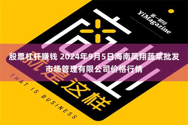 股票杠杆赚钱 2024年9月5日海南凤翔蔬菜批发市场管理有限公司价格行情